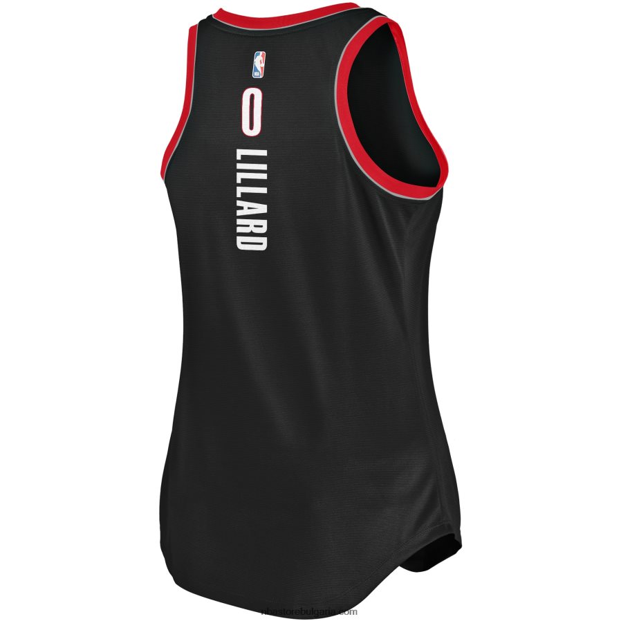 NBA JZ8F029304 portland trail blazers damian lillard black fast break потник фланелка