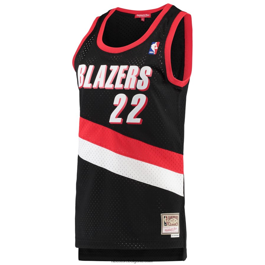 NBA JZ8F029530 portland trail blazers clyde drexler mitchell & ness black hardwood classics swingman фланелка