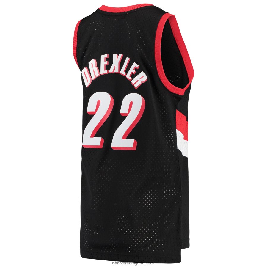 NBA JZ8F029530 portland trail blazers clyde drexler mitchell & ness black hardwood classics swingman фланелка