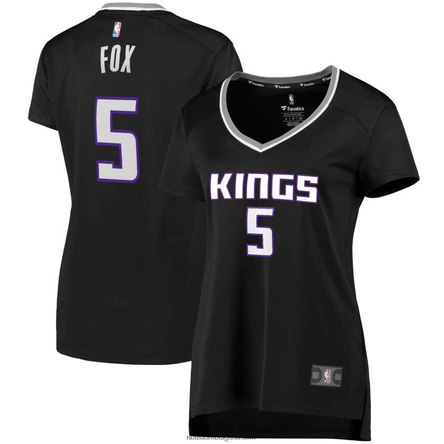 NBA JZ8F028941 sacramento kings de'aaron fox black fast break реплика на фланелка