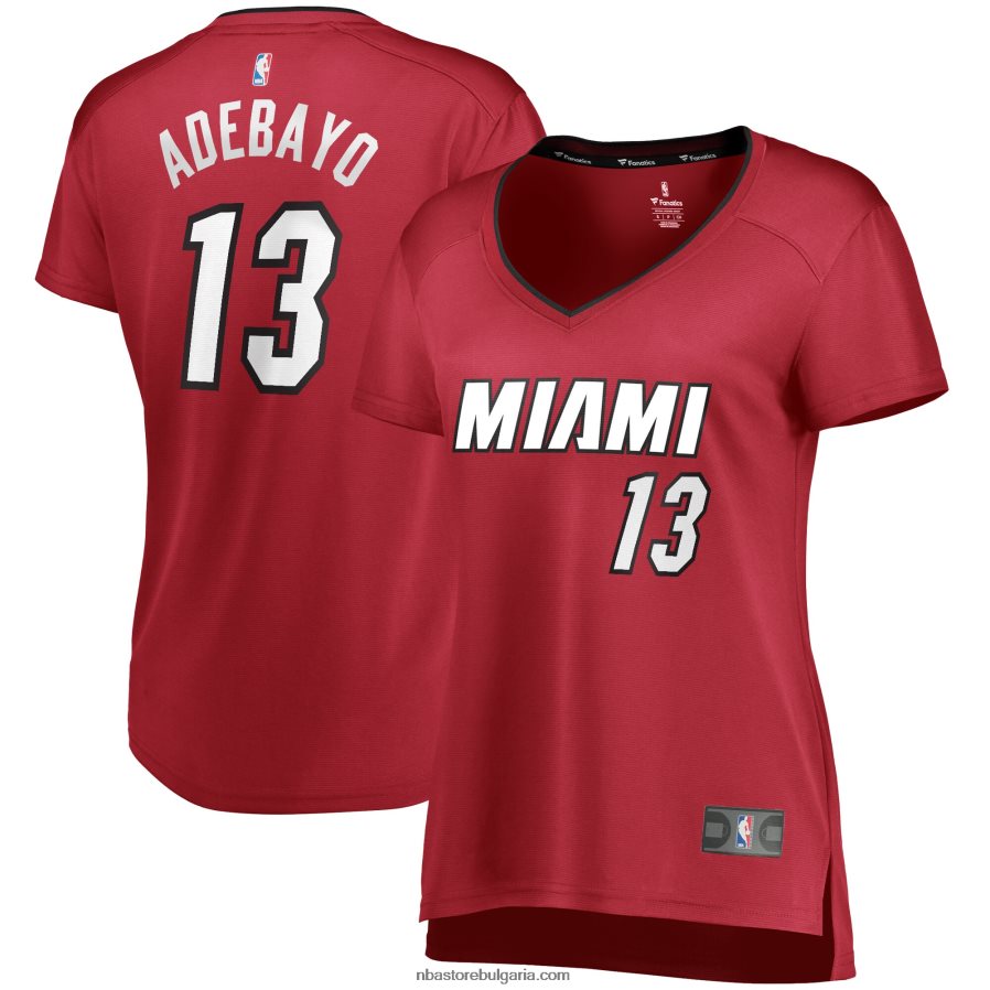 NBA JZ8F0210614 miami heat bam adebayo red fast break реплика на фланелка
