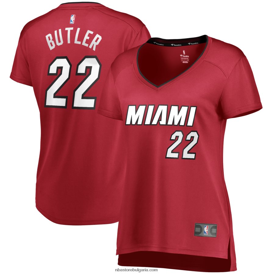 NBA JZ8F0211090 miami heat jimmy butler червена фланелка за бързо прекъсване