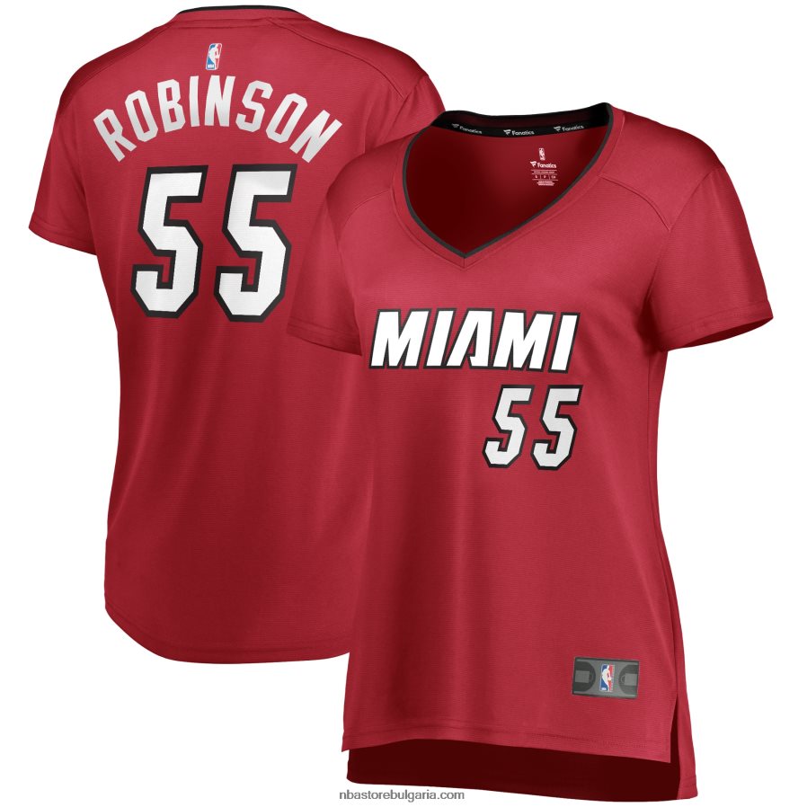 NBA JZ8F0213448 miami heat duncan robinson red fast break реплика на фланелка