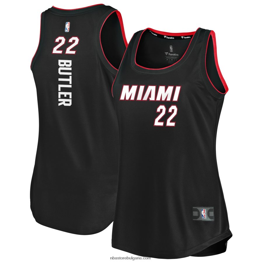 NBA JZ8F029020 Маями Хийт Джими Бътлър черна фланелка с танк за бързо прекъсване на отбора
