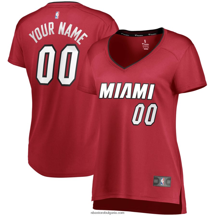 NBA JZ8F029592 miami heat wine fast break реплика на фланелка по поръчка