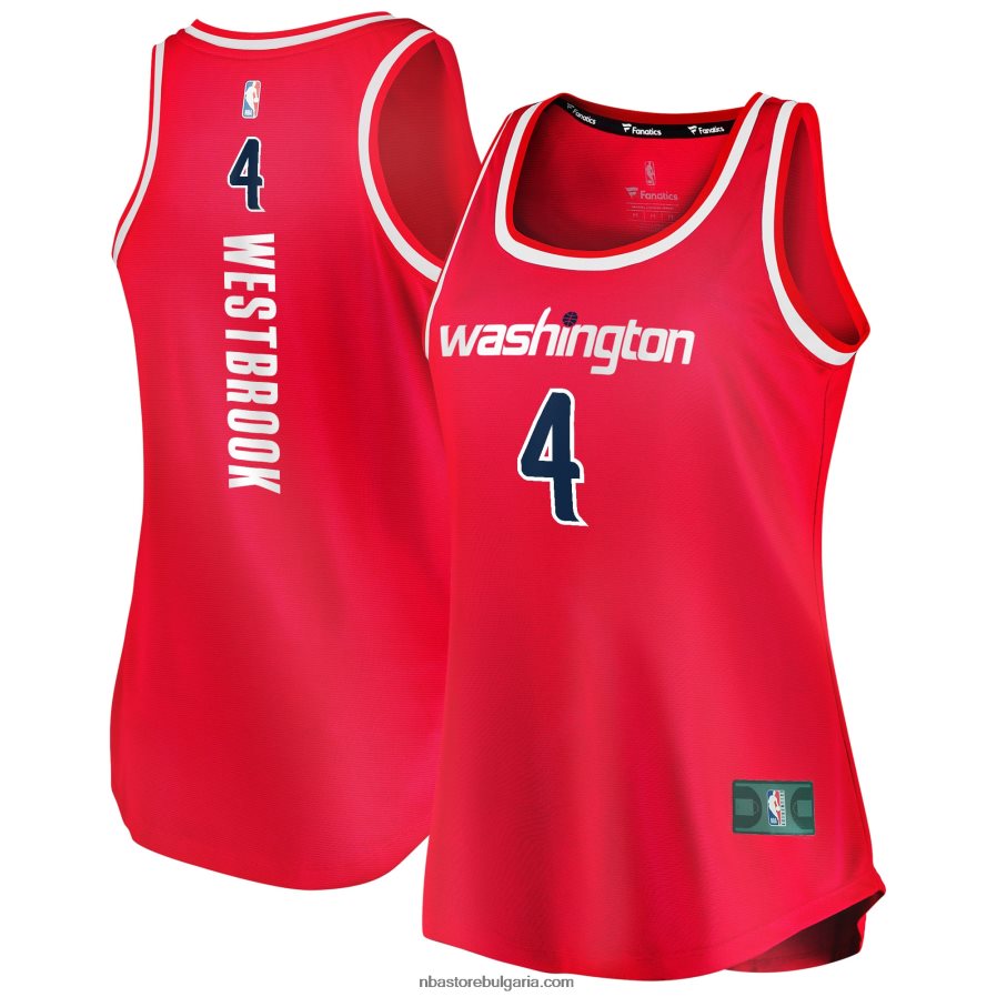 NBA JZ8F0210268 washington wizards russell westbrook червена фланелка с танк за бързо разбиване