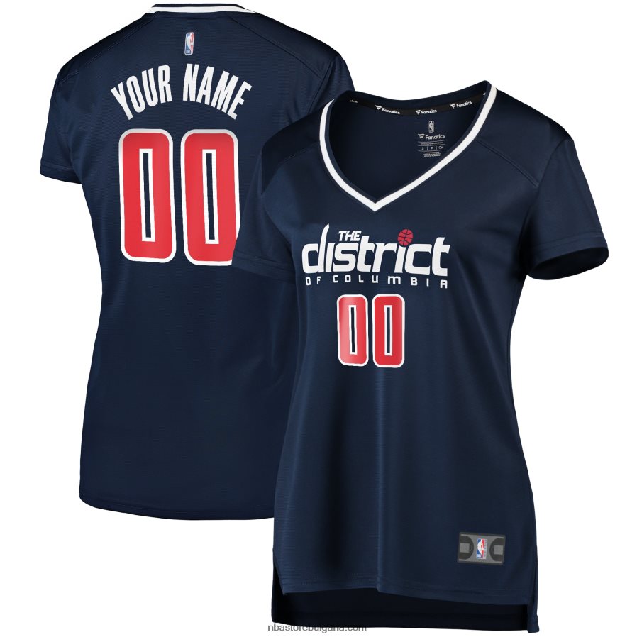 NBA JZ8F0211434 washington wizards navy custom fast break реплика на фланелка