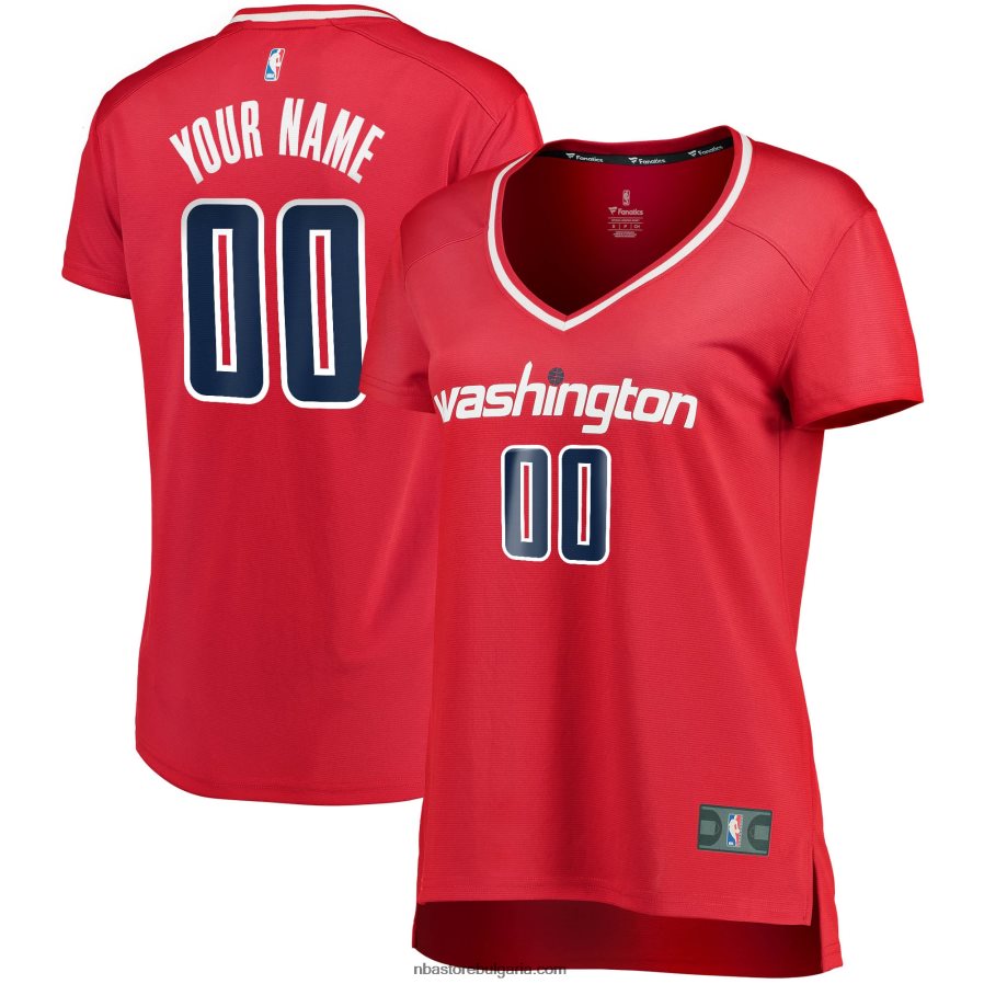 NBA JZ8F0212096 washington wizards red fast break персонализирана фланелка