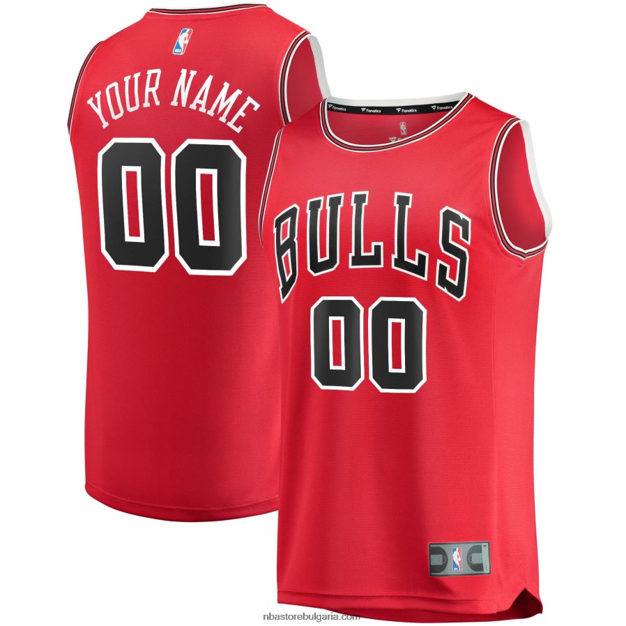 NBA JZ8F0216712 chicago bulls red fast break персонализирана реплика на фланелка