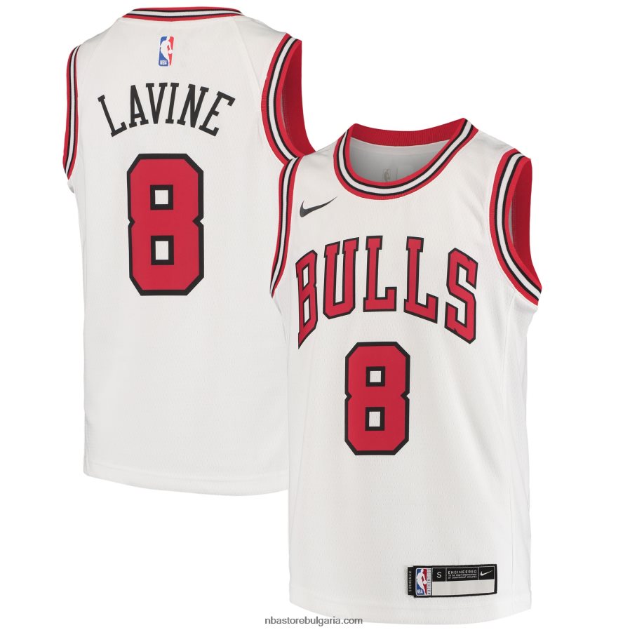 NBA JZ8F0216816 chicago bulls zach lavine nike бяла фланелка swingman