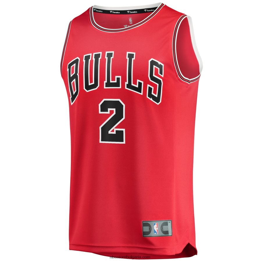 NBA JZ8F0216835 chicago bulls lonzo ball red fast break road replica фланелка
