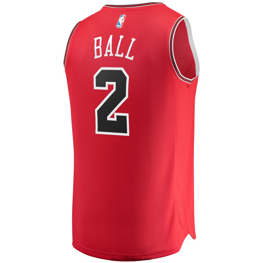 NBA JZ8F0216835 chicago bulls lonzo ball red fast break road replica фланелка