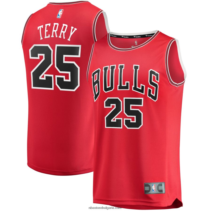 NBA JZ8F0216874 Чикаго Булс Далън Тери червен драфт първи рунд избор бързо прекъсване реплика фланелка