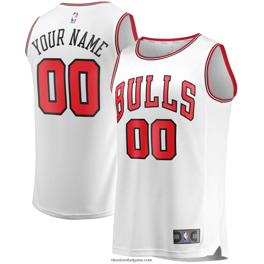 NBA JZ8F0218025 chicago bulls бяла бърза почивка персонализирана реплика на фланелка