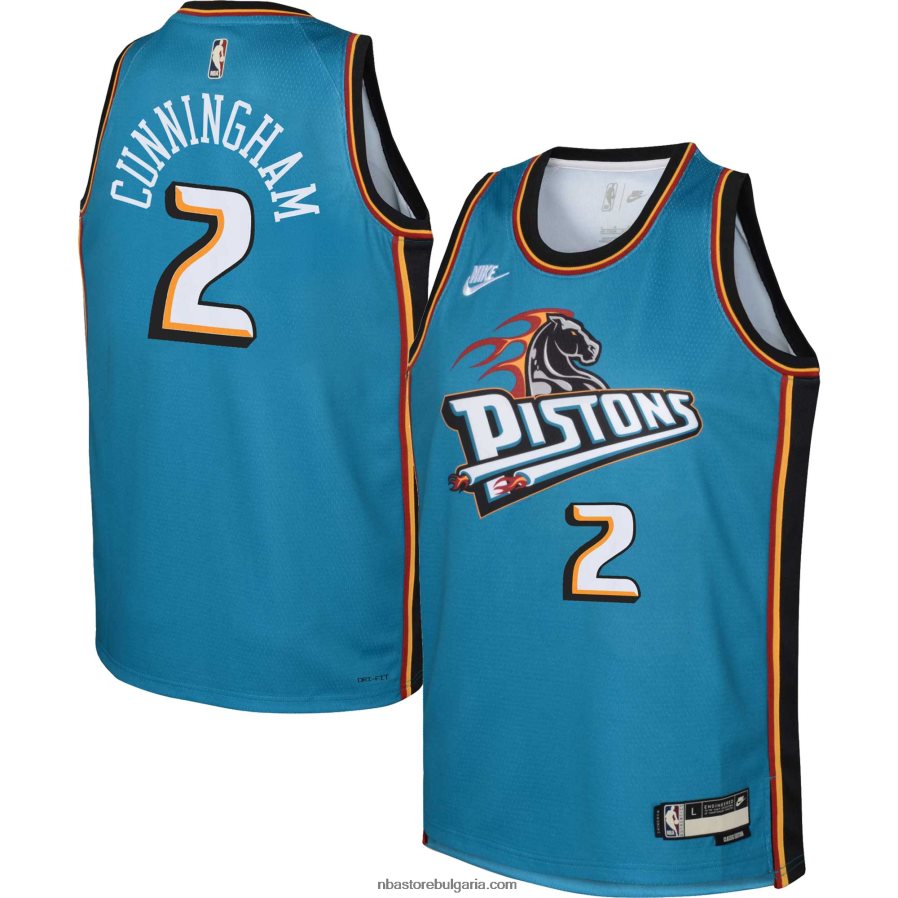 NBA JZ8F0216757 детройт пистънс cade cunningham nike teal swingman потник
