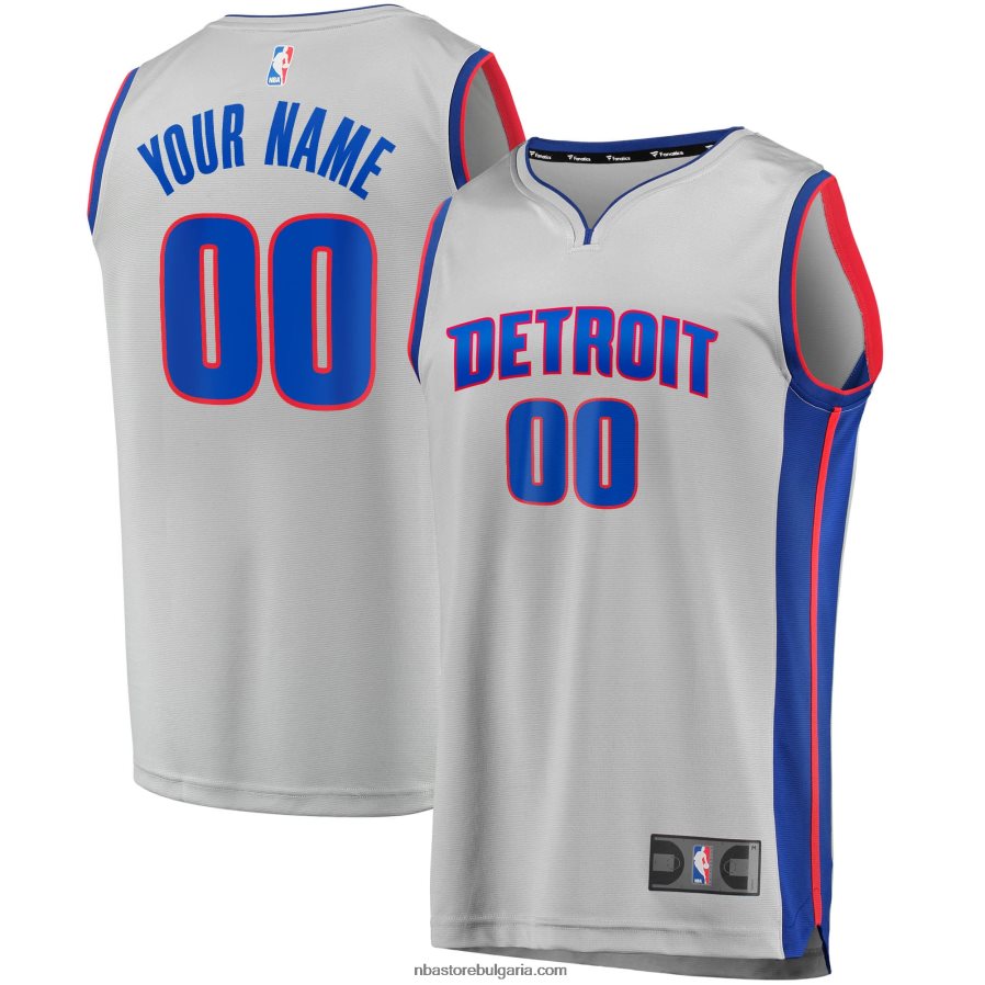 NBA JZ8F0217533 detroit pistons silver fast break реплика по поръчка на фланелка
