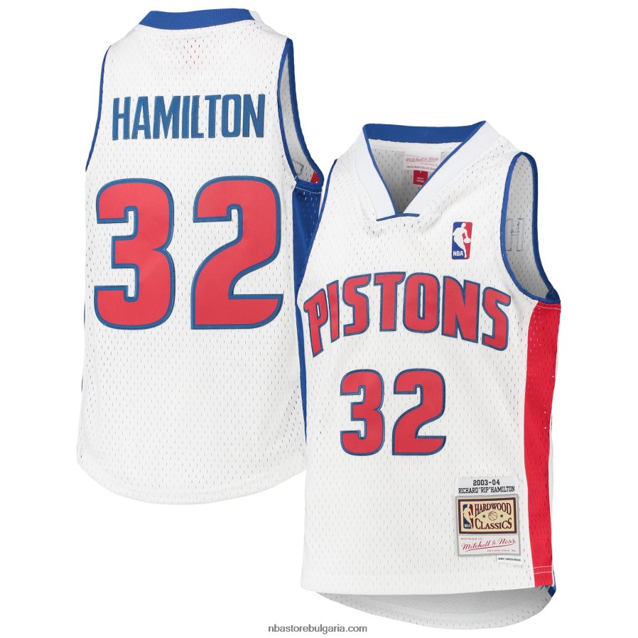NBA JZ8F0218728 detroit pistons richard hamilton white hardwood classics swingman фланелка