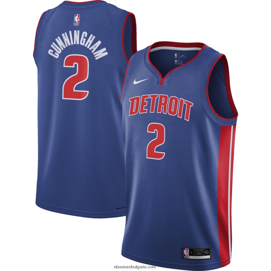 NBA JZ8F0218787 детройт пистънс кейд кънингам nike син суингмен фланелка