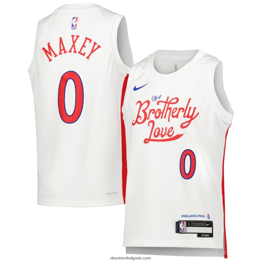 NBA JZ8F0216722 philadelphia 76ers tyrese maxey nike white city edition swingman фланелка