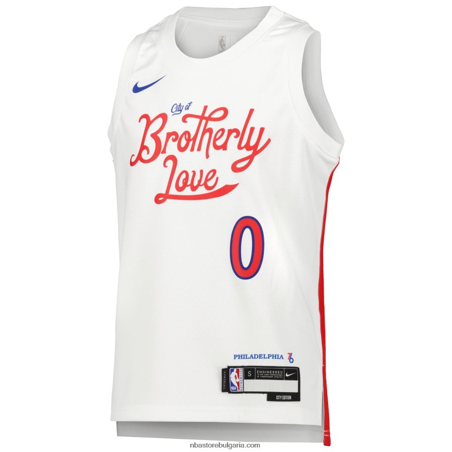 NBA JZ8F0216722 philadelphia 76ers tyrese maxey nike white city edition swingman фланелка