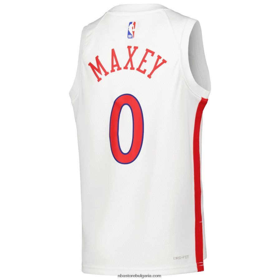 NBA JZ8F0216722 philadelphia 76ers tyrese maxey nike white city edition swingman фланелка