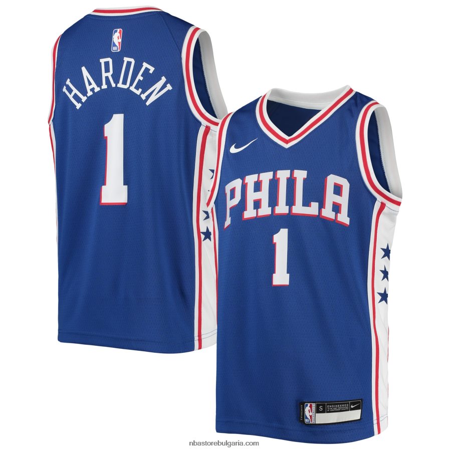 NBA JZ8F0216900 фланелка philadelphia 76ers james harden nike royal swingman