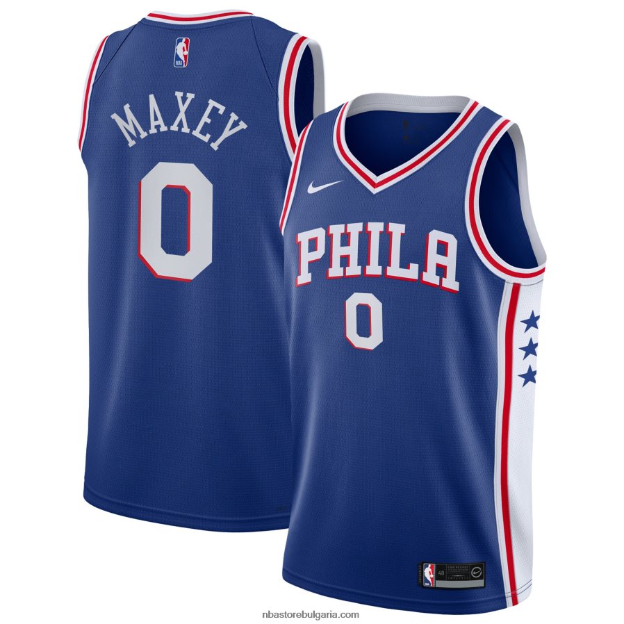 NBA JZ8F0216903 гуми philadelphia 76ers maxey nike royal swingman jersey