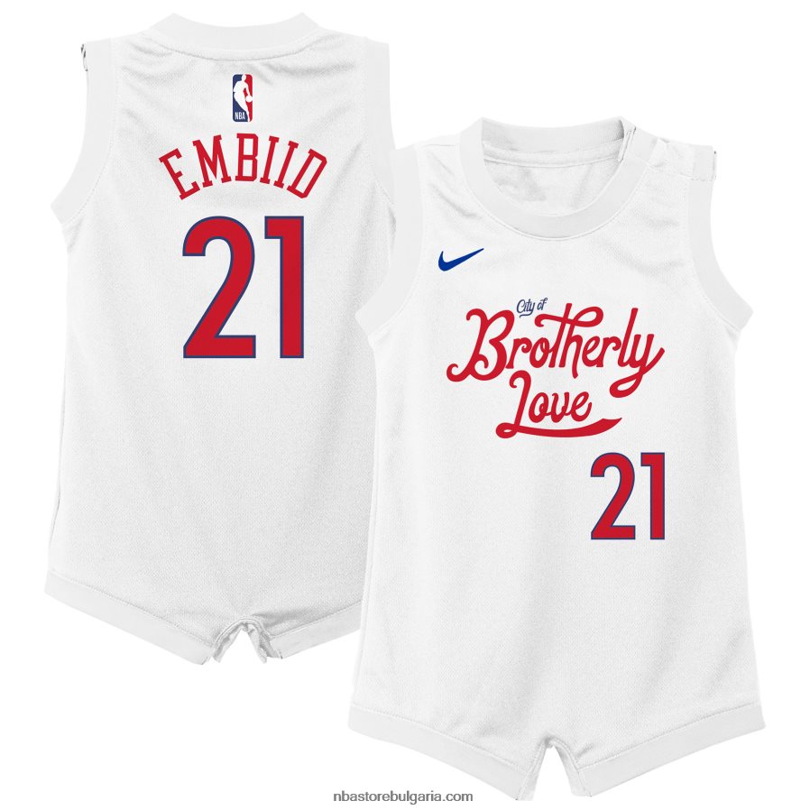 NBA JZ8F0217380 philadelphia 76ers joel embiid nike бяла реплика на фланелка