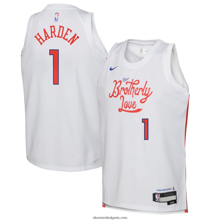 NBA JZ8F0217931 philadelphia 76ers james harden nike бяла фланелка swingman