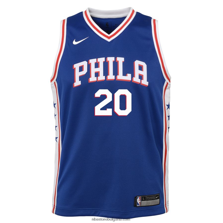 NBA JZ8F0219113 philadelphia 76ers markelle fultz nike blue swingman фланелка