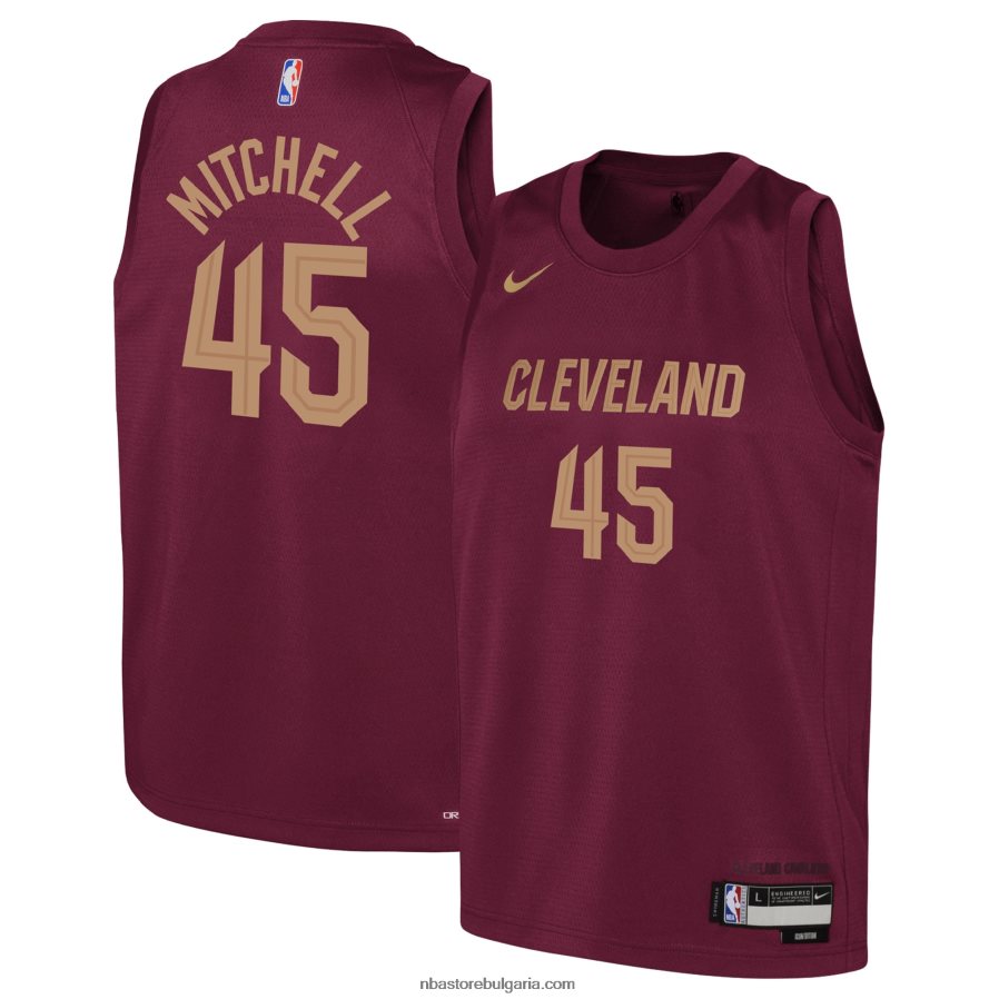 NBA JZ8F0216720 Кливланд Кавалиърс Донован Мичъл nike вино swingman фланелка