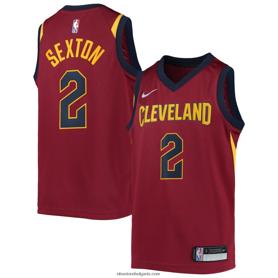 NBA JZ8F0217826 Кливланд Кавалиърс Колин Секстън nike вино диамантено трико суингмен