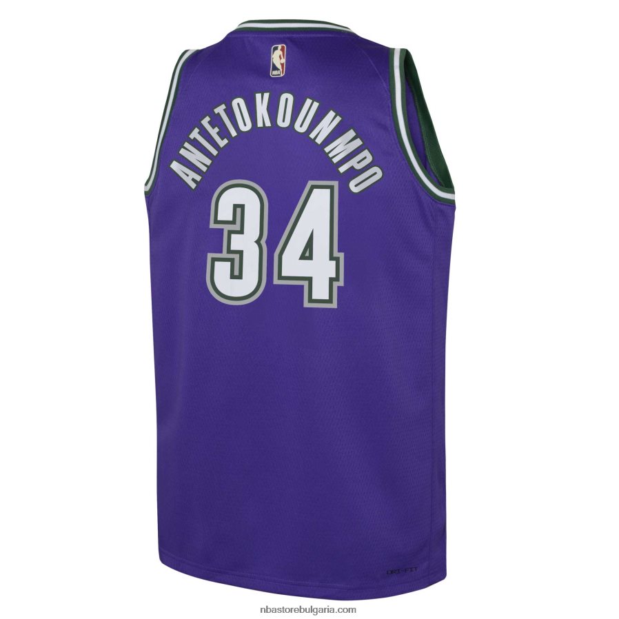 NBA JZ8F0216709 Milwaukee Bucks Giannis Antetokounmpo Nike Purple Swingman Jersey