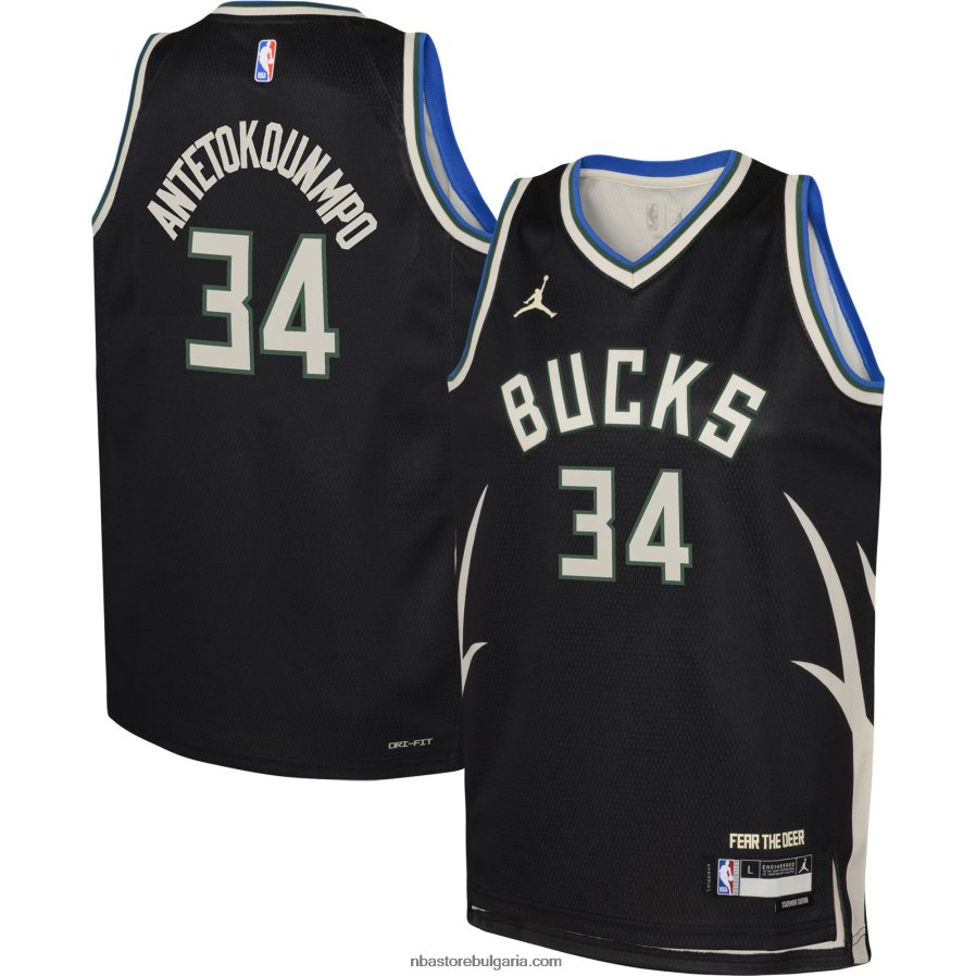 NBA JZ8F0216723 milwaukee bucks janis antetokounmpo jordan black swingman фланелка