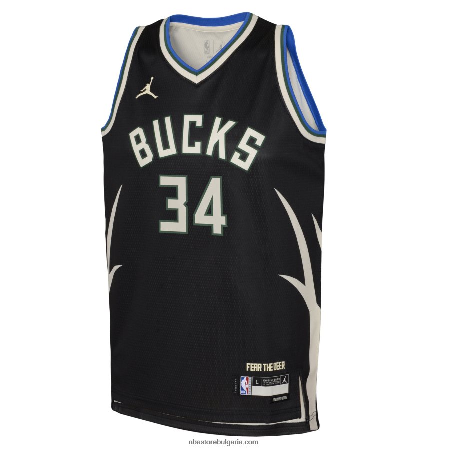 NBA JZ8F0216723 milwaukee bucks janis antetokounmpo jordan black swingman фланелка