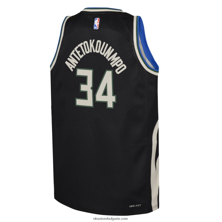 NBA JZ8F0216723 milwaukee bucks janis antetokounmpo jordan black swingman фланелка
