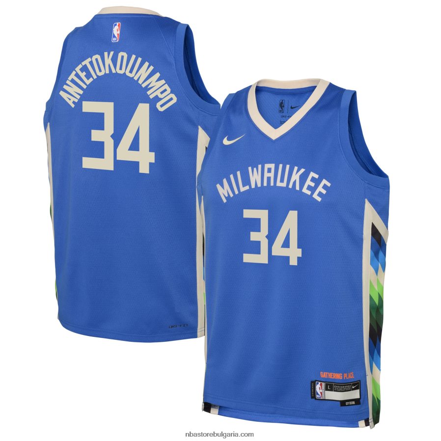 NBA JZ8F0216738 milwaukee bucks janis antetokounmpo nike royal swingman jersey