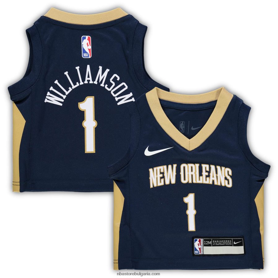 NBA JZ8F0217272 new orleans pelicans zion williamson nike navy реплика на фланелка