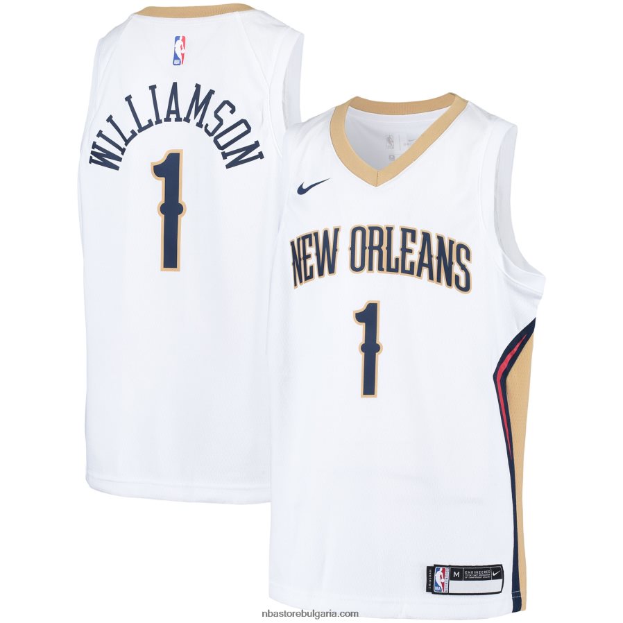 NBA JZ8F0217423 New Orleans Pelicans Zion Williamson Nike White Swingman Player Jersey