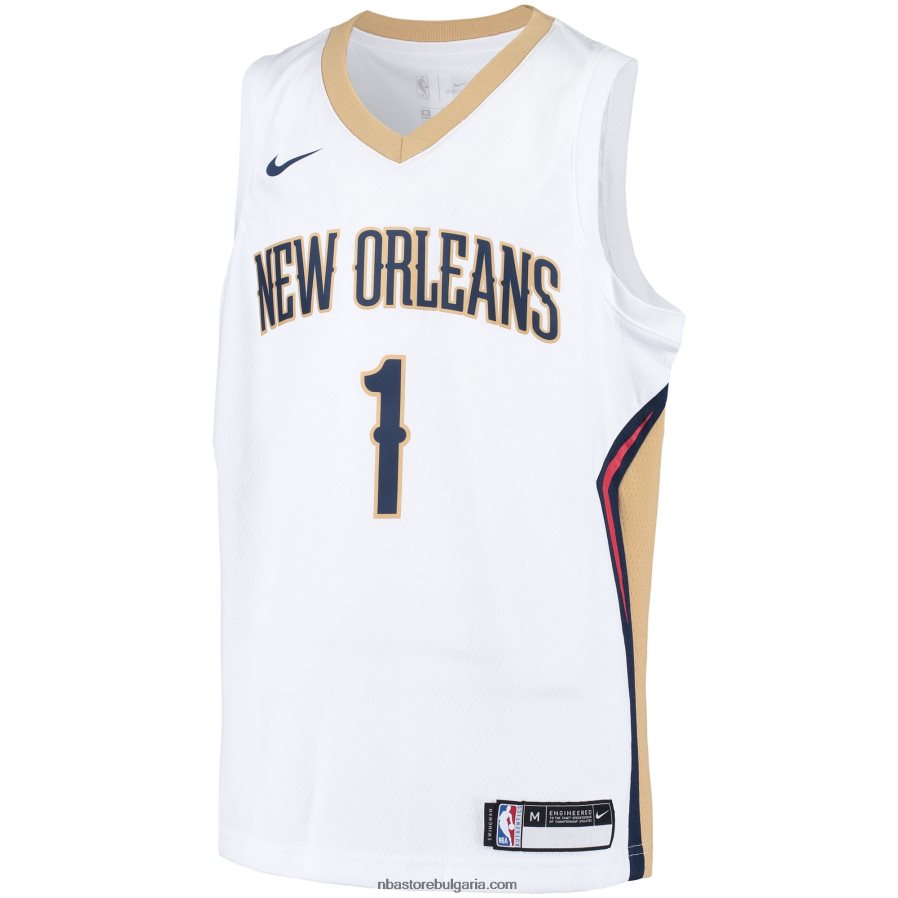 NBA JZ8F0217423 New Orleans Pelicans Zion Williamson Nike White Swingman Player Jersey
