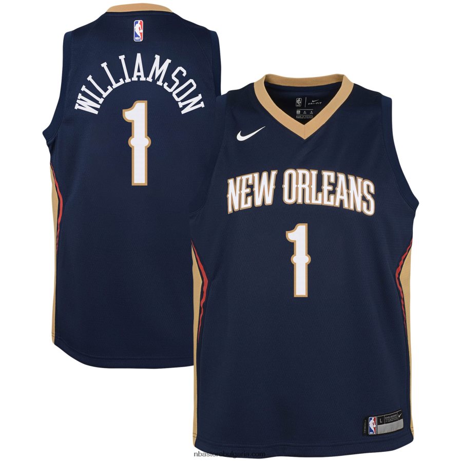 NBA JZ8F0217465 new orleans pelicans zion williamson nike navy swingman jersey