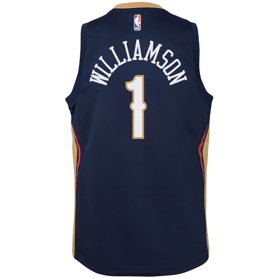 NBA JZ8F0217465 new orleans pelicans zion williamson nike navy swingman jersey
