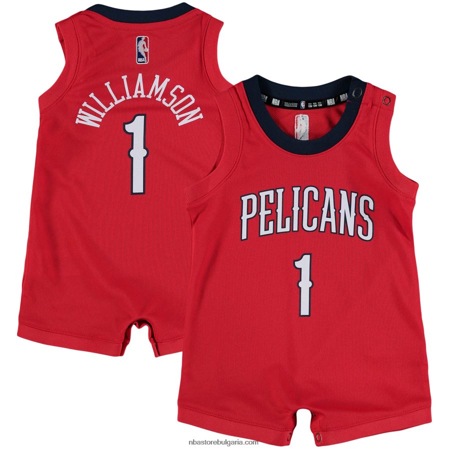 NBA JZ8F0217573 Ню Орлиънс Пеликанс Зион Уилямсън Найк червена реплика фланелка
