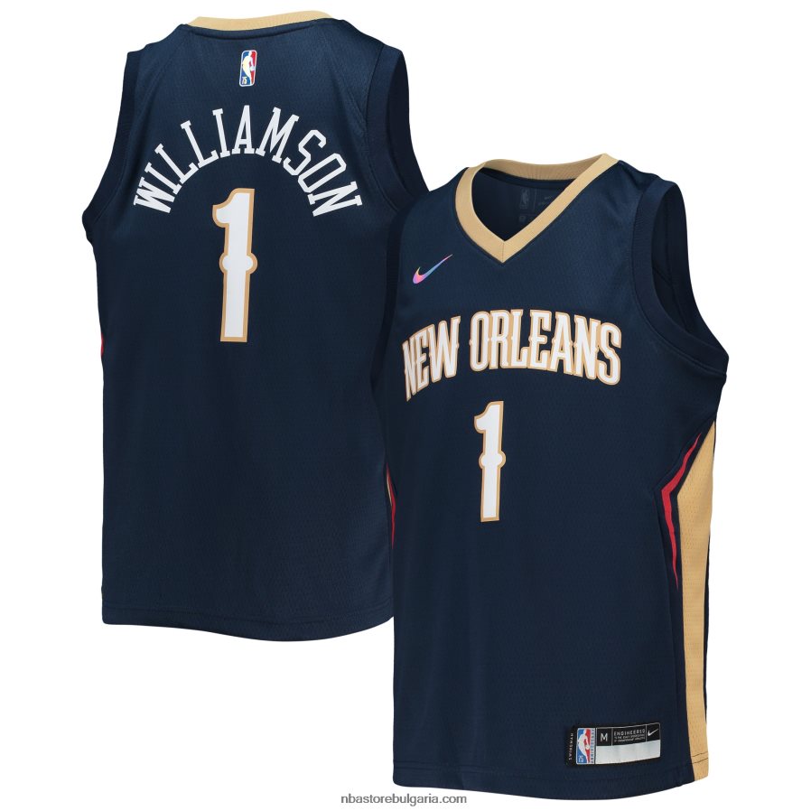 NBA JZ8F0217876 New Orleans Pelicans Zion Williamson Nike Navy Diamond Swingman Jersey