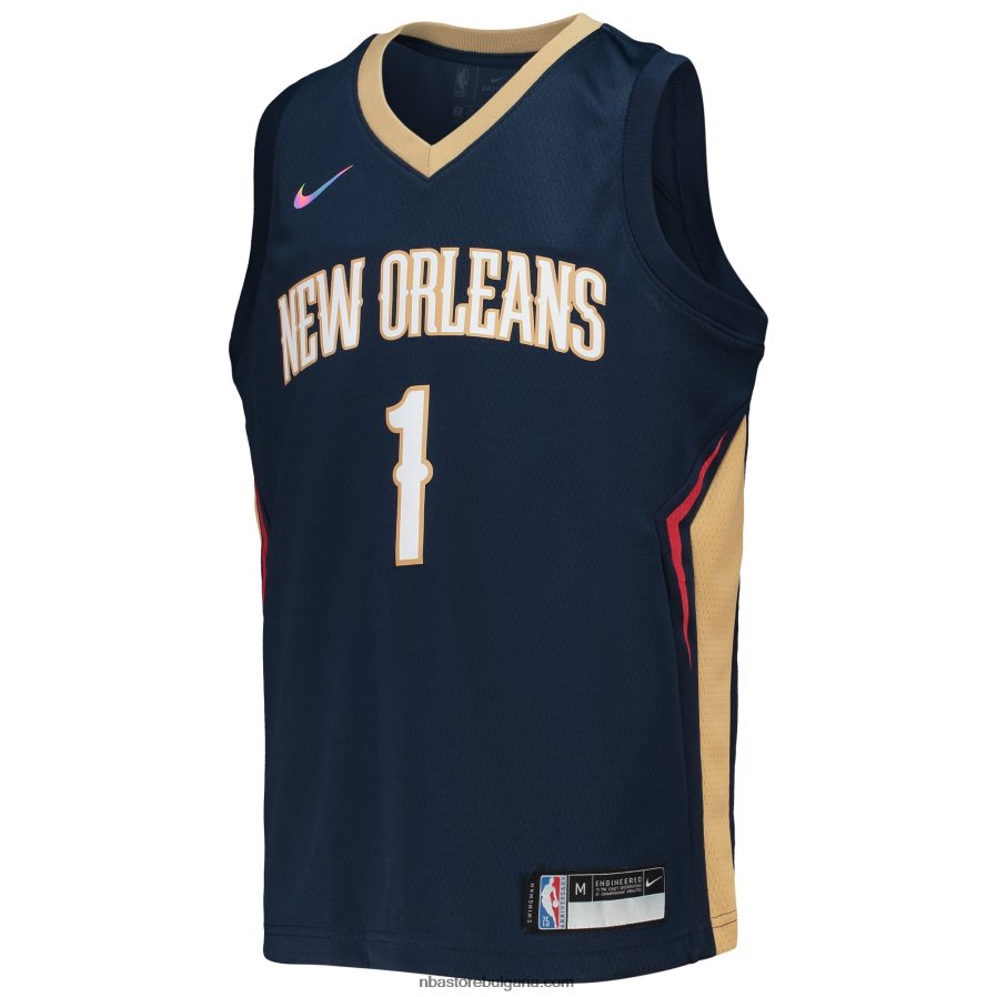 NBA JZ8F0217876 New Orleans Pelicans Zion Williamson Nike Navy Diamond Swingman Jersey