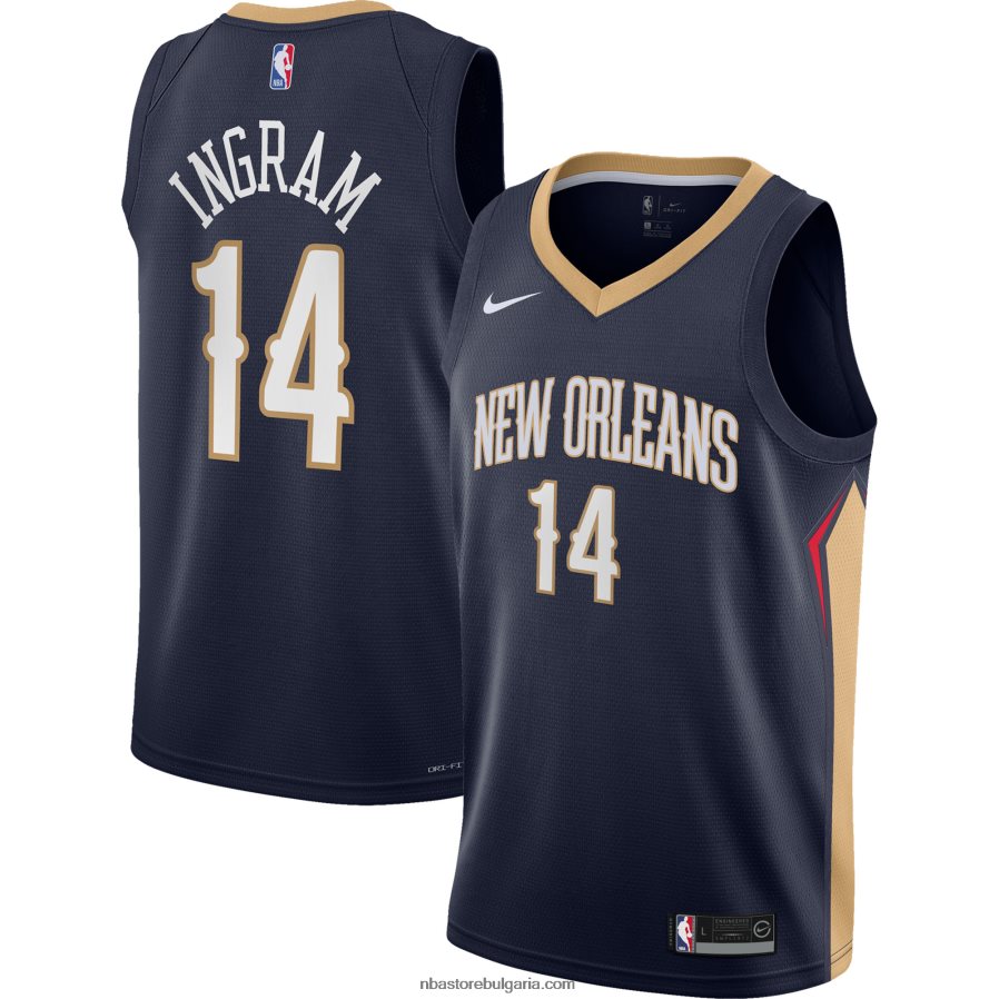 NBA JZ8F0218194 New Orleans Pelicans Brandon Ingram Nike Navy Swingman Jersey
