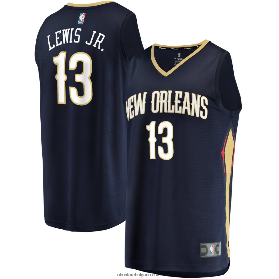 NBA JZ8F0218591 ню орлиънс пеликанс кира люис младши военноморски флот 2020 проект за първи кръг избор бързо прекъсване реплика фланелка
