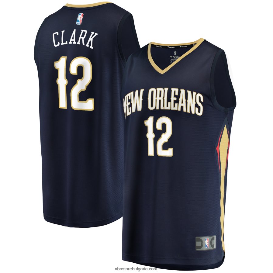NBA JZ8F0219248 new orleans pelicans gary clark navy реплика на фланелка за бързо прекъсване