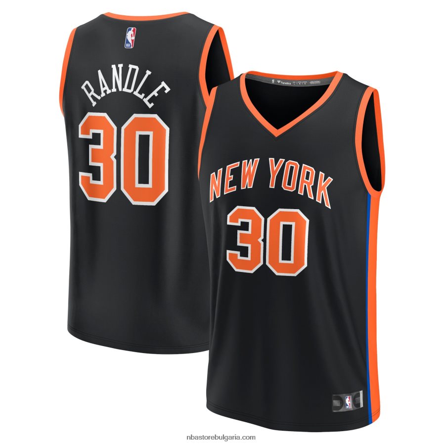 NBA JZ8F0216727 Ню Йорк Никс Джулиус Рандъл черна фланелка за бърз пробив