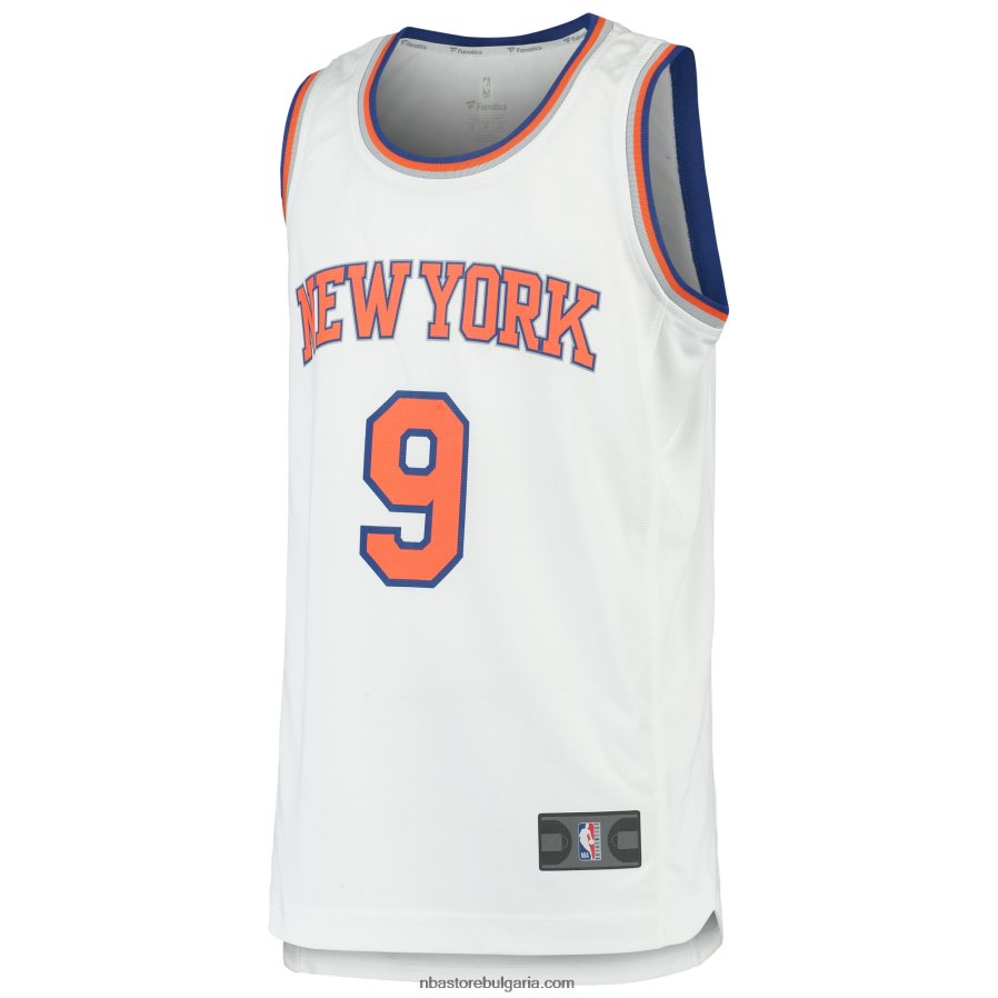 NBA JZ8F0217486 new york knicks rj barrett white 2019 драфт първи кръг избор бързо прекъсване реплика фланелка
